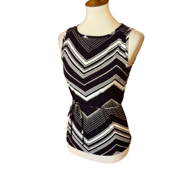 Vtg Y2K chevron belted top - Picture 1 of 8